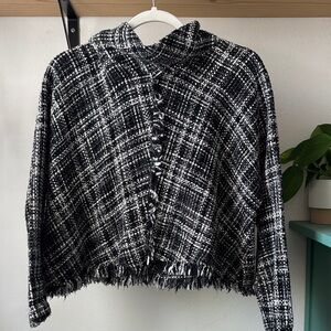 Zara Black and White Checkered Cardigan